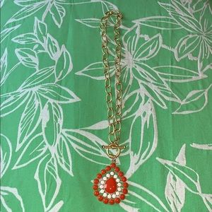 Fornash Necklace Coral White Goldtone summer